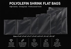 250 to 9000 pcs 4×6″ to 12×16″ Various Sizes POF Heat Shrink Wrap Film Flat Bags