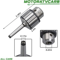 ALL-CARB 1/2″ Keyed Drill Chuck with MT1-JT6 Arbor Taper for Lathes & Drills