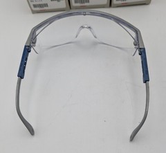 New NOS UVEX Astrospec 3000 Clear Lens Safety Glasses Made In USA Blue Silver