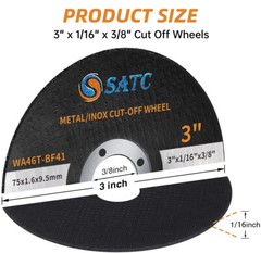 25PCS 3 inch Cut Off Wheels with 3/8″ Arbor Metal Cutting Disc Die Grinder Tool