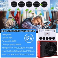 12V 11000 BTU Truck Air Conditioner Split AC Fits Semi Trucks Bus RV Caravan