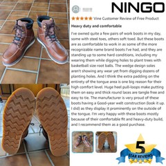 NINGO Men’s Steel/Soft Toe Work Boots Waterproof Leather Industrial Safety Boots