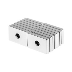 3/4 x 1/2 x 1/8 Inch Rare Earth Countersunk Block Magnets N42 (14 Pack)