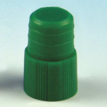 Globe Scientific 118139G Plug Cap, Green, Polyethylene, Pk1000