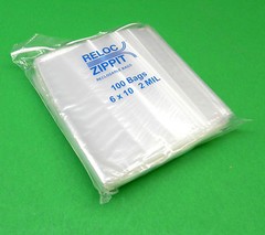 6 x 10 Reloc Zippit Bags Clear 2mil Poly Bags Reclosable Zip Seal Lock 200 Bags