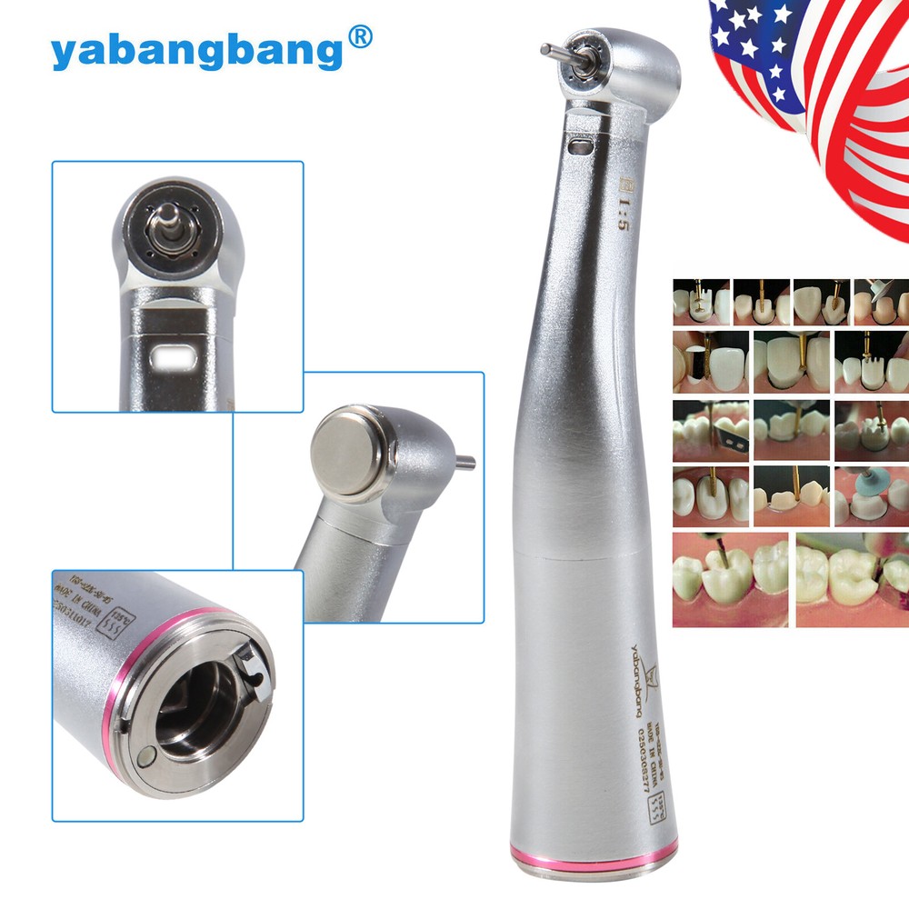 Yabang Dental Electric Handpiece 1:5 Contra Angle Fiber Optic Fit FG 1.60mm