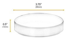 12PK Plastic Petri Dishes – 3.75″ Dia., 0.5″ Depth – Polypropylene – Eisco Labs
