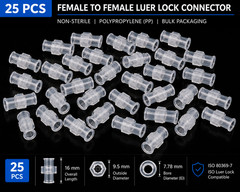 10-100 Pcs Luer Lock Connector Syringe Adapter Kit Female Luers, Natural