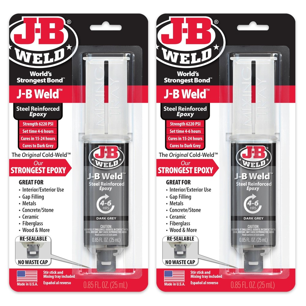 Original Steel Reinforced Epoxy Syringe, High Strength, 2 Pack, Dark Grey, 50…
