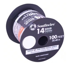 Southwire 100 ft. 14 White Solid CU THHN Wire Model 11580884