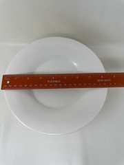 Melamine Hubert White Wide Rim Luncheon Salad Plate 8 1/4 In Diameter Set Of 7