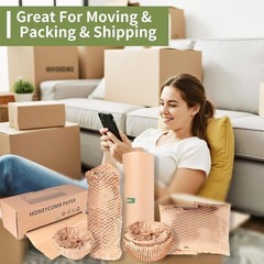 Eco-Friendly Honeycomb Packing Paper – 15″ x 500′ with Easy Dispense Box