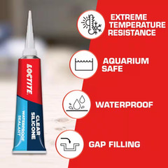 Silicone Waterproof Multipurpose Adhesive Sealant 2.7 Oz. Clear Tube