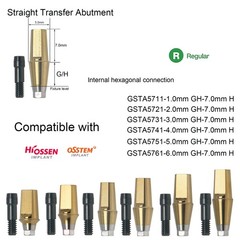 US Dental titanium abutment Compatible Hiossen ET SA Hex Mini/Regular Implants