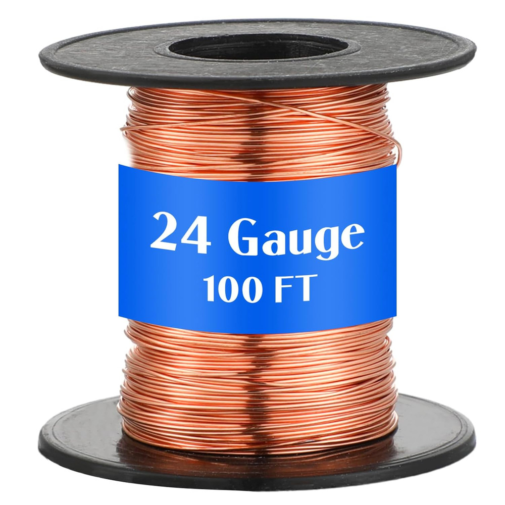 100Ft 24 Gauge Copper Wire for Gardening, Electroculture, Bonsai, Jewelry Making