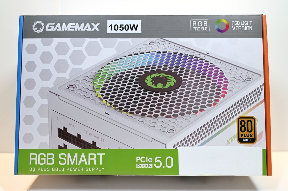 GAMEMAX 1050W ATX 3.0 PCIE 5.0 ARGB Smart 80+ Gold Power Supply UNIT (PSU) WHITE