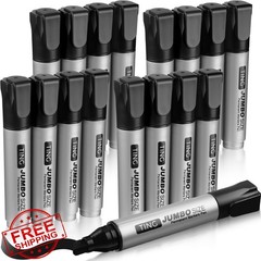 Fuutreo Jumbo Permanent Markers Thick Black 16 Pcs