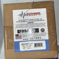 Pacific Seismic 1 1/4” Horizontal Gas Earthquake Valve