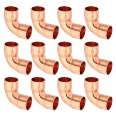 3/8″ ID 0.8mm Thick Elbow Copper Fitting 12pcs Solder Pure Copper Connector