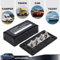 Heavy Duty 4 Way Bus Bar/Power Distribution Box Screw Terminal Studs 300A 48V DC