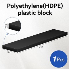 HDPE Plastic Block 1/2in Black Plastic Block 12x3In Perfect