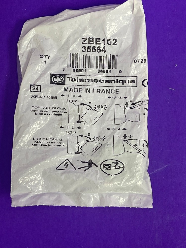 Telemecanique ZBE-102 1 NC 3A 240V Contact Block
