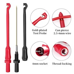Cleqee Multimeter Automotive Test Leads Kit with Wire Piercing Clip Puncture Prob…