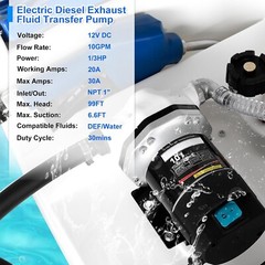 48 Gallon 12V 10GPM DEF Portable Tranfer Tank with Pump，Nozzle, Hose