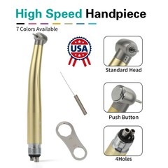 US NSK Dental High Speed Handpiece Air Turbine Anti-retraction 4 Hole Colorful