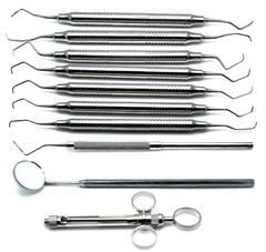 Scaling & Root Planning Set of 10 Dental Premium Instruments New Tray Setup