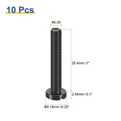 10Pcs Black Oxide Slotted Button Head Screws 8-36 x 1″ Machine Screw
