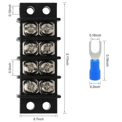 Terminal Block,2 Pack 4 Circuits 20-30A 200v-450v Dual Row Screw Terminals St…