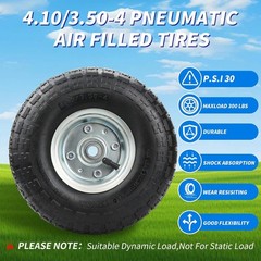 Resilient 10 Inch Pneumatic Tires with Anti-Slip Design – 2 Pack for All Seasons