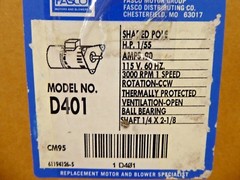 Fasco D401 Motor 1/55 HP 115V 60HZ 3000 RPM 1 Speed