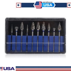 10PC Tungsten Carbide Dental Cutter Kit Acrylic Burs Lab Tooth Drill Tool 2.35mm