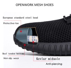 SUYSTEX Mens Safety Work Shoes Steel Toe Indestructible Outdoor Casual Sneaker