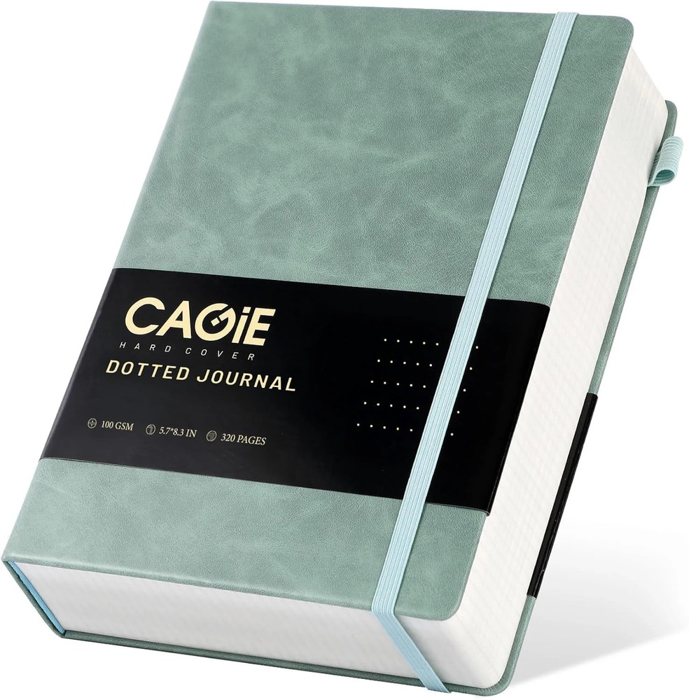 Green, Dotted Journal Notebook 320 Pages 100 GSM Paper Hardcover A5 Dot Gr