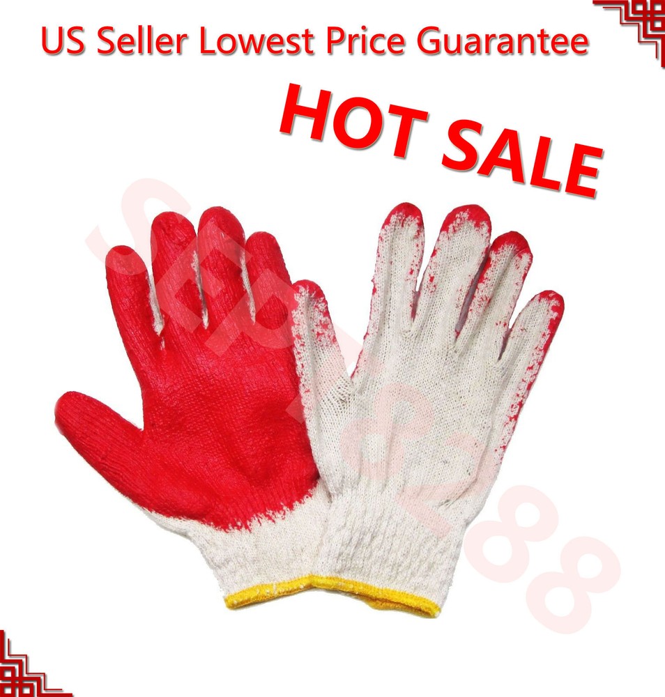 WHOLESALE 300 Pairs PREMIUM Red Latex Rubber Palm Coat Work Safety Gloves 002