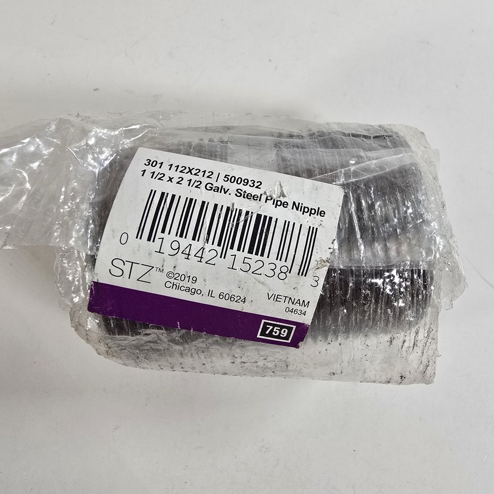 STZ 301 Galvanized Steel Pipe Nipple 1-1/2″ X 2-1/2″