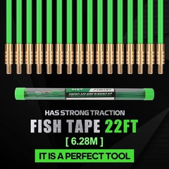 22FT Fiberglass Running Electrical Wire Cable Glow Rods Wire Pulling, Fish Rods