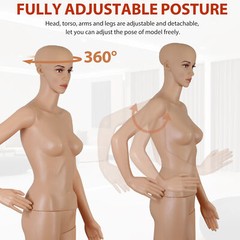 Female Mannequin 69” Full Body Dress Form w/ Detachable Torso, Arms and Legs