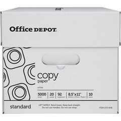 White Copy Paper 8 1/2in. x 11in., 20 Lb, 500 Sheets Per Ream, Case Of 10 Reams