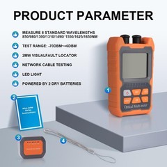 OFCN Mini 4 in 1 Portable Optical Power Meter with Visual Fault small, Orange