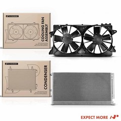 A/C Condenser & Cooling Fan Assembly For 10-14 F150 Navigator 10-13 Expedition