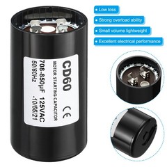 2Pcs Motor Start Capacitor 708-850uF/Mfd 125V 50/60Hz CD60 Run Capacitor