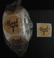 Gold Thank You 500 sticker labels 1.5″ black .01 One Cent Each Appreciation