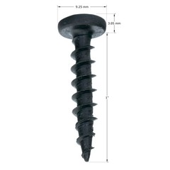 #10 x 1″ Deep / Coarse Thread Phillips Pan Head Screws Black Phosphate