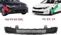Front Bumper Lower Grille Compatible with 2016 2017 2018 Kia Optima EX LX Matte