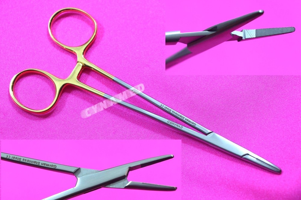 GERMAN DELICATE T/C MAYO HEGAR NEEDLE HOLDER DRIVER 7″ W/TUNGSTEN CARBIDE INSERT