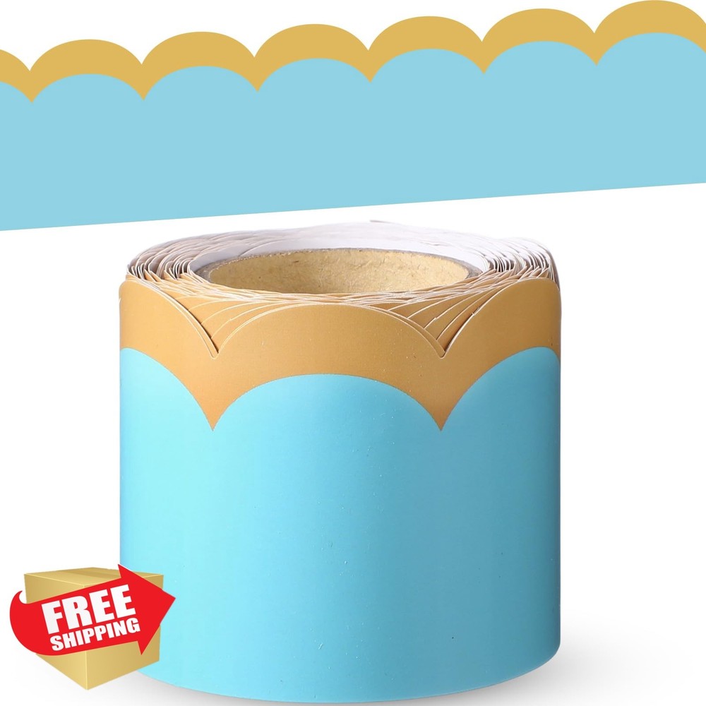 Fuutreo Light Blue Bulletin Board Borders 32.8ft